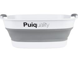 Puiquality Opvouwbare Wasmanden met Handvaten - 26 Liter - Siliconen Wasmand - Wit/Grijs — afbeelding 1