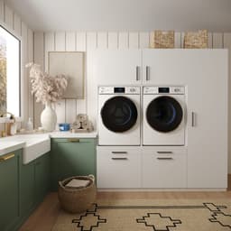 Wasophoogte® Wasmachine Kast Kyoto - Wasmachine verhoger - Wasmachine ombouw - 700(D)*1330(B)*2110(H) mm - Wit — thumbnail 3