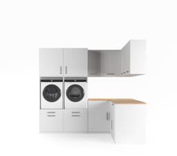 Wasophoogte® Wasmachine Kast Los Angeles - Wasmachine verhoger - Wasmachine ombouw - 700(D)*2630(B)*2350(H) mm - Wit — thumbnail 1