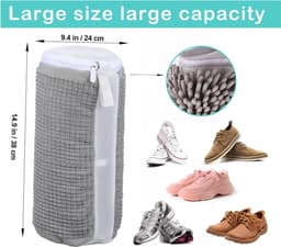 Unyqoos® Wasmachinebestendige waszakken voor schoenen - set van 4 met ritssluiting in grijs — thumbnail 3