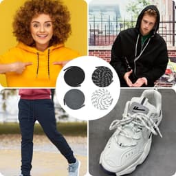 Allecto Plus - Vervangend Trekkoord van 162cm - Set van 4 - Katoenen Touw voor Kleding en Tassen - Duurzame Metalen Punten - 4 Kleuren — thumbnail 4