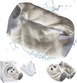 Allecto Plus - Schoenen Waszak voor Wasmachine met Zachte Borstel voor Schoenreiniging - Verhoogde Binnenwrijving - Vuilvrij Schoonmaken (Wit) — thumbnail 1
