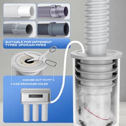 Afvoerplug wasmachine - Afvoerplug afdekking vloer - Siliconen afdichting gootsteenafvoer - Afvoerplug wastafel - 1,38" - 1,57" [(35-40mm)] — thumbnail 2