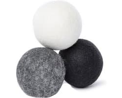 Allecto Plus - Set van 6 herbruikbare woldrogerballen voor wasdroger - Natuurlijke vilten ballen in donkergrijs - Ideaal voor donsjacks - Wasballen - Ø 6 cm.