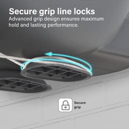 30m Outdoor Heavy Duty Retractable Double Clotheslines Wall Mounted Extendable Drying Line for Drying Room Grey — thumbnail 2