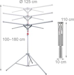 Droogmolen - 100-180xØ125 cm - grijs - hoogte verstelbaar — thumbnail 3
