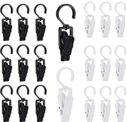 Draaibare wasknijpers in zwart en wit - 20 stuks voor kleding, gordijnen en hoeden — thumbnail 1