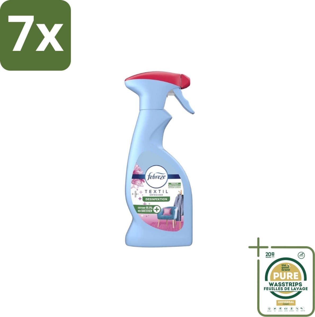 7 x Febreze – Textielspray – Roze Anjers – 375 ml - Grootverpakking - Koffiezetapparaat - Koffiezetapparaat - Koffiezetapparaat — afbeelding 1