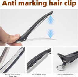 Professionele Haarclips voor Stylen en Knippen - 12 Stuks Duckbill Clips met Siliconen Band — thumbnail 5
