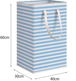 Vrijstaande wasmand - 75 liter - Grote, opvouwbare wasmand - met handvat - blauw - 2-pack — thumbnail 2