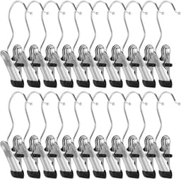 26x RVS Wasknijpers met Haak - 360° Draaibaar Antislip Klemmen voor Kleding en Schoenen — thumbnail 1