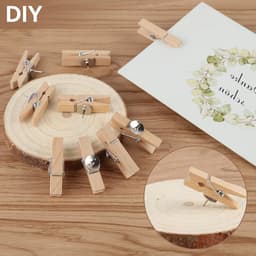 100x Houten Knijpers met Speld - Multifunctionele Prikklemmen voor Foto's, Prikborden en Handwerk — thumbnail 5
