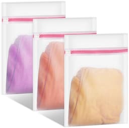 IMPERATORIS® Waszakjes voor Wasmachine - Bescherming voor Fijne Was en Schoenen - Mesh Wasnet met Rits - Voorkomt Slijtage - Set van 3 - wit , rose - 30 x 40 cm — thumbnail 1