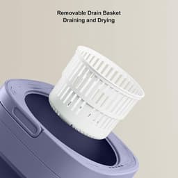 Opvouwbare Draagbare Mini-wasmachine 65 Liter - Elektrische Kledingwasmachine met Centrifuge - Compact en Automatisch - Paars - Mini wasmachine — thumbnail 3