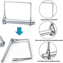 Pijpklepplinten 5 stuks 8 mm klapsplint met borgpen voor tuin en haken — thumbnail 4