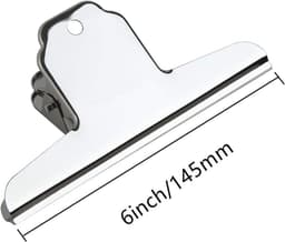Grote Roestvrijstalen Bulldog Clips voor Papier en Voedsel - 6 Stuks — thumbnail 4