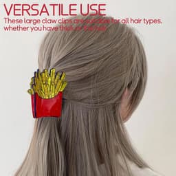 2 stuks Haarclips in Voedselvorm - Hamburger en Friet Klauwclip Set — thumbnail 5