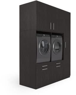 Wasophoogte® Wasmachine Kast Barcelona - Wasmachine verhoger - Wasmachine ombouw - 700(D)*1780(B)*2350(H) mm - Zwart — thumbnail 4