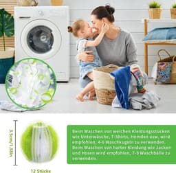 12-pack - Huisdierhaarverwijderaar - Wasmachine pluizenballen - Huisdierhaarverwijderaar - Hondenhaarverwijderaar - Herbruikbaar - Nylon anti-klit - Wasballen - Anti-klit wasballen - Vlekverwijderingsballen — thumbnail 2