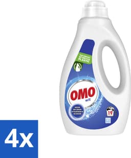 OMO – Vloeibaar Wasmiddel – Wit – 19 Wasbeurten – 950 ml - Voordeelverpakking - 4 stuks — thumbnail 1