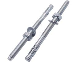 Verzinkte Wigankers M10 x 160 mm - 10 Stuks - Metalen Pluggen en Ankerbouten voor Bouw en Thuisprojecten