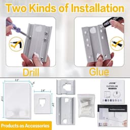 Uittrekbare waslijn Binnen Buiten Heavy Duty 4,2 m (13,8 voet MAX) ABS en aluminium droger met verstelbare roestvrijstalen touwhaspel Hotelstijl Wit... — thumbnail 4