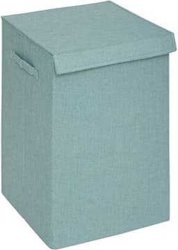 5Five Eureka sorteer wasmand - 2x - 74 liter - lichtblauw - 37 x 37 x 60 cm - MDF/Polyester stof - met afsluitklep — thumbnail 4