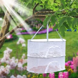 Droognet Kruiden, 2-laags Kruidendroger Hangend, Rits Planten Droogrek, Mesh Droognet voor Planten, Vlees, Bloemen — thumbnail 2