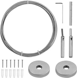 Dailygoods- Waslijn 5m - Wanddroogrek - Roestvrij Staal - Hoog Draagvermogen 20kg - Slijtvaste Staaldraad - Eenvoudig te Installeren - Drooglijn — thumbnail 1
