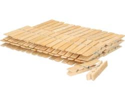 Wasknijperzak met karabijn - 120 houten knijpers - knijperzak — afbeelding 1