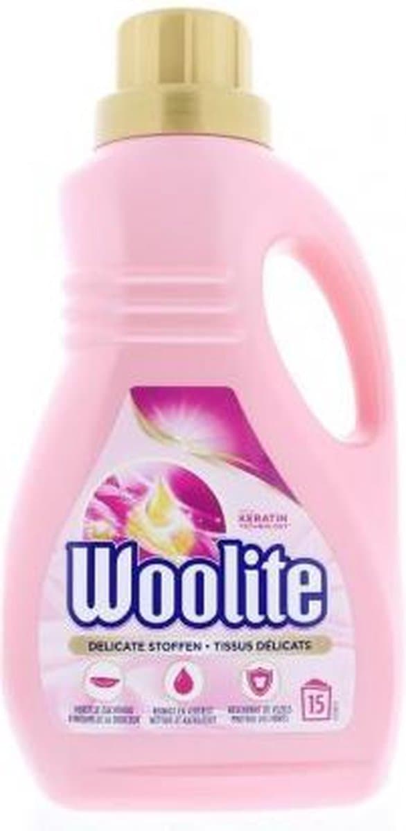 Woolite Delicate - Vloeibaar Wasmiddel - Met Keratine - Wol, Zijde & Fijne Was - 15 Wasbeurten - 0,9L — afbeelding 1