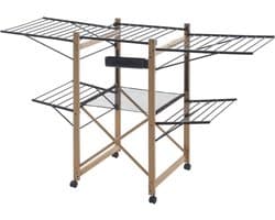 MKSS® Wasrek Inklapbaar - Droogrek Staand - Wasdroger - Bruin met Zwart — afbeelding 1