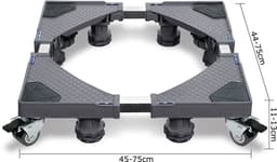 Koelkastonderstel, voetstuk voor wasmachine en droger, 45-75 cm verstelbaar, geschikt voor koelkasten, wasmachines - 8 voet met 4 wielen, grijs — thumbnail 3