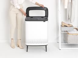 Brabantia Bo Hi Wasmand - met Deksel - 2 x 45 l - Wassorteerder - 2 Vakken - White — thumbnail 2