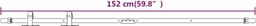 vidaXL - Ophangset - voor - minischuifdeur - 152 - cm - koolstofstaal - wit — thumbnail 2