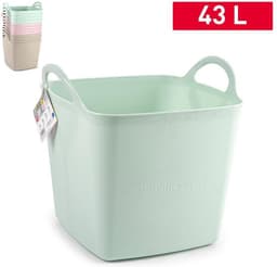 Plasticforte Kuip/emmer/wasmand - flexibel - lichtgroen - 43 liter - vierkant - kunststof - 40 x 40 x 44 cm — thumbnail 2
