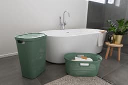 Curver Infinity Recycled Dots Wasmand met deksel - 60L - Groen — thumbnail 3