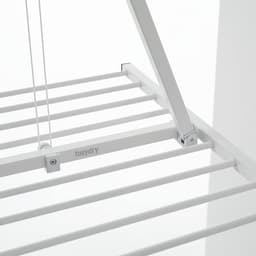 Mini plafondstandaard, verticaal wasrek, inklapbaar in aluminium en staal (wit, 150) — thumbnail 4