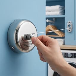 Uittrekbare Kledinglijn - Waslijn Binnen Buiten - Ruimte Besparen - Winddicht Verstelbaar - 1 meter - Zilver — thumbnail 2