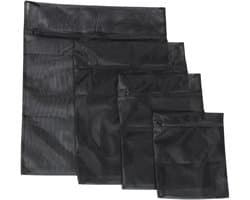 Dailygoods - Mini-mesh-waszakken - Wasnet voor kleding - Zwart - Opbergtas voor wasgoed - Reiswaszakken - Geschikt voor ondergoed