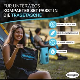 Handwasmachine Zonder Stroom – Draagbare Waszak met Wasbord – Opvouwbare Reiswasmachine – 30 Liter Voor Camping en Reizen — thumbnail 5