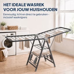 ProductXpert DryPro™ - Wasrek - Droogrek Inklapbaar - Opvouwbaar - 180 cm - Grijs — thumbnail 5