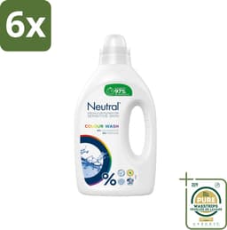 Neutral Vloeibaar Wasmiddel Kleur 20 Wasbeurten 1 liter - Voordeelverpakking - 6 stuks - Wasmiddel zonder parfum - Wasmiddel zonder kleurstof — thumbnail 1