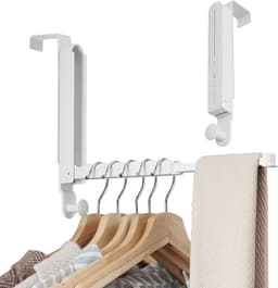 Droogrek voor radiator - Wit - Geschikt voor 3,5 cm Deur - Opvouwbaar Aluminium Kledingrek - 2 Stuks — thumbnail 1