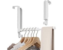 Droogrek voor radiator - Wit - Geschikt voor 3,5 cm Deur - Opvouwbaar Aluminium Kledingrek - 2 Stuks