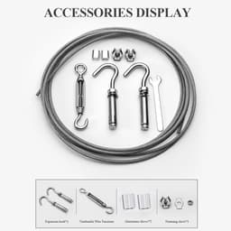 Stalen Kabel - Kledinglijn Staaldraad - Buiten Ophangen - Roestvrij Coating - 6mm 12 Meter - Zilver — thumbnail 2