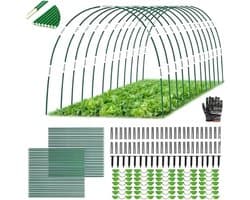 SnelShoppen - Tunnels voor Tuin - 70-delige Fiberglas Tunnelboog Set voor Raised Bed, Folietunnel, Tuin Arches, Grondankers, Groene Kleur