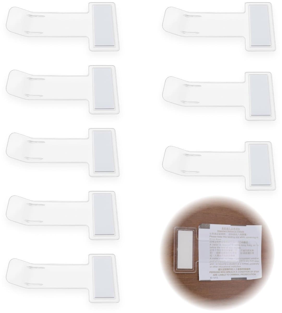 SolidKeus - Set van 8 Transparante Parkeerkaart Clips voor Windshield — afbeelding 1
