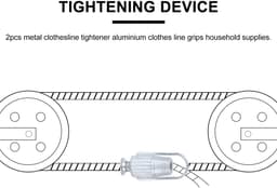 Dailygoods- Waslijn Aanscherper Set van 2 - Aluminium - Duurzaam - Huishoudelijke Leveringen - Kledinglijn - Sterke Constructie - Waslijnspanner — thumbnail 2