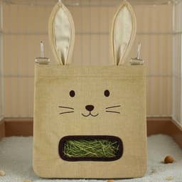 Hooi Houder - Voerzak Konijn - Natuurlijk Eten - Dubbele Haken - 30 x 20 x 1 cm - Khaki — thumbnail 3